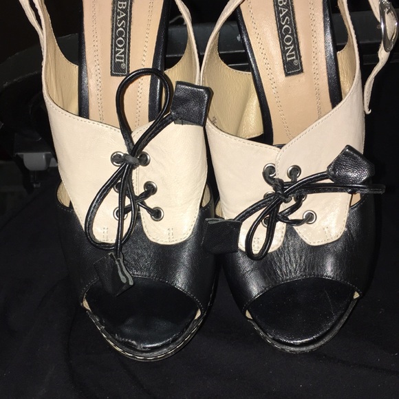 Basconi vintage tuxedo peep toe slingback - Picture 5 of 8